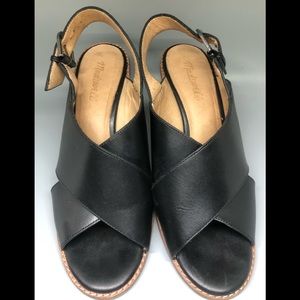 Madewell Leather Sandals, Black 9.5